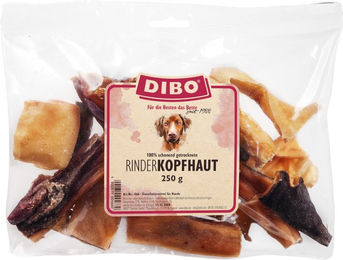 Produktbild von DIBO Rinderkopfhaut Kausnack für Hunde glutenfrei ohne Zucker 4 x 250 g - 4 x 250 g