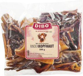 DIBO Rinderkopfhaut Naturkauartikel für Hunde ohne Konservierungsstoffe und Zucker 500g - 500 g – Bild 1 von 6