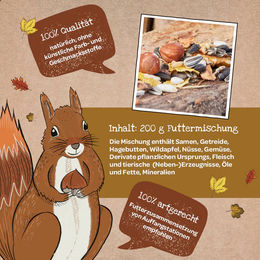 Die Stadtgärtner Freiluftbuffet Eichhörnchen Futterstation aus Naturkarton inklusive 200g Futtermischung - 200 g – Bild 1 von 7