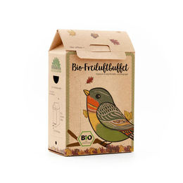 Die Stadtgärtner Vogelfutterstation aus Holz mit 200g Bio-Vogelfutter und Sitzstange zum Aufhängen - 200 g – Bild 1 von 4