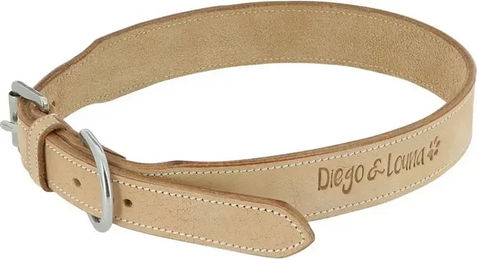 Produktbild von Diego & Louna Hundehalsband aus Naturleder in Beige 40 cm - 40 cm