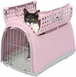 Produktbild von Difac Linus Cabrio Transportbox für Hunde und Katzen aus Kunststoff in Rosa