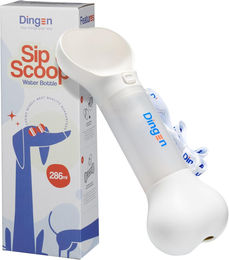 Dingen Hundewasserflasche und Reisenapf aus Silikon in Weiß 286 ml – Bild 1 von 8