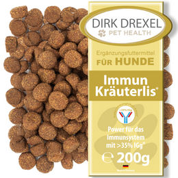 Dirk Drexel Immun Kräuterlis mit Colostrum für Hunde 200g zur Immunstärkung und Haut-Fell-Pflege - 100 x 2 g – Bild 1 von 7