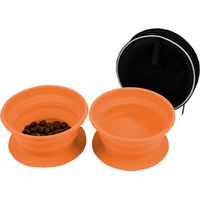 Produktbild von Disc-O-Bed Faltbarer Futternapf aus Silikon 2er Set Orange Schwarz - 2 x 700 ml