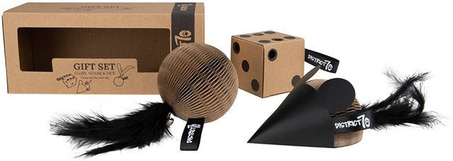 District70 Katzenspielzeug Geschenkset Standard mit Maus und Zubehör aus Pappe für alle Altersstufen – Bild 1 von 2