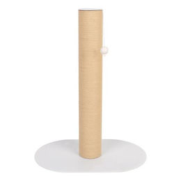 Produktbild von District70 Kratzbaum OASIS 70 in Weiß und Beige mit den Maßen 55 cm x 35 cm x 70 cm