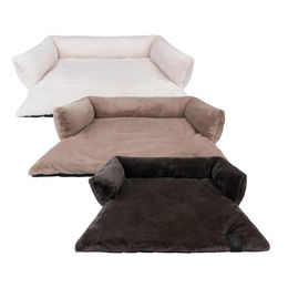 District70 Nuzzle Hundebett Schlafsofa aus Plüsch Taupe Größe S – Bild 1 von 3