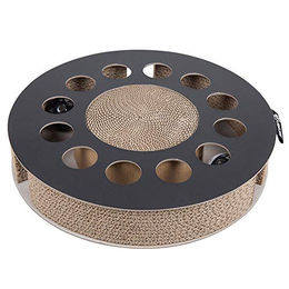 District70 Whirl Interaktives Katzen Intelligenzspielzeug aus Kratzpappe mit Kugelbahn Schwarz – Bild 1 von 6