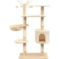 Produktbild von DKD Home Decor Katzen-Kratzbaum aus Plüsch in Beige 96 x 35 x 125 cm