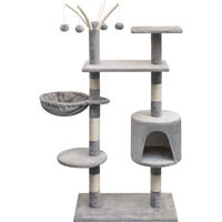 Produktbild von DKD Home Decor Katzen-Kratzbaum Grau aus Plüsch und Seil 96 x 35 x 125 cm