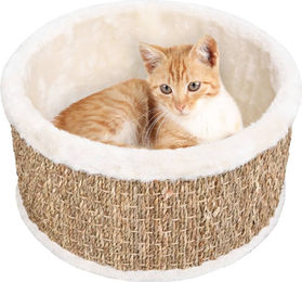 DKD Home Decor Kratzbaum für Katzen aus Seegras und Plüsch in Beige 36 cm – Bild 1 von 1