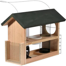 dobar 7-in-1 Vogelfutterstation aus FSC-zertifiziertem Holz in Grün – Bild 1 von 13