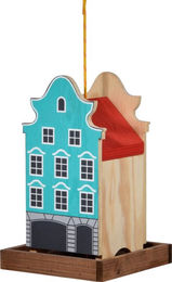 Produktbild von dobar Deko-Vogelhaus aus Holz in bunt und blau