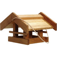 Produktbild von DOBAR Design-Vogelhaus Basis aus Holz in Braun mit Kordel 31x28x20 cm