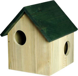 DOBAR Eichhörnchenhaus aus Holz in Natur/Grün-Beige – Bild 1 von 5