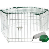 Produktbild von DOBAR Freilaufgehege aus Draht für Kaninchen und Hunde in Grün 112 x 56 x 98 cm