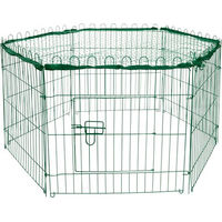 Produktbild von DOBAR Freilaufgehege aus Metall für Kaninchen und Hunde in Grün 112 x 56 x 98 cm