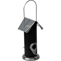 Produktbild von dobar Futtersäule aus Metall Futterspender für Wildvögel Schwarz Silber 11 x 23 cm
