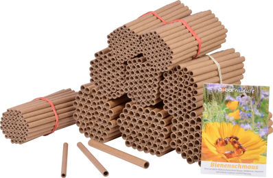 dobar Green Label Papierhülsen-Set für Insektenhotels mit Wildblumenmischung Bienenschmaus aus recyceltem Altpapier – Bild 1 von 12
