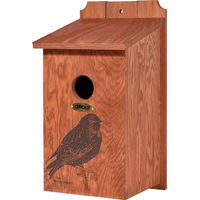 Produktbild von dobar Green Label Starenkasten Star aus FSC Holz mit Siebdruckmotiv Braun 19 x 20 x 38 cm