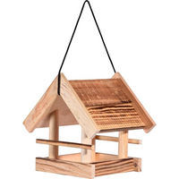 Produktbild von dobar Green Label Vogelfutterhaus Candela hängend aus Holz geflammt braun
