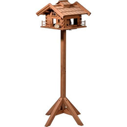 dobar Green Label Vogelfutterhaus Tirol aus FSC-zertifiziertem Massivholz mit Ständer Braun - 1 Stk. – Bild 1 von 12