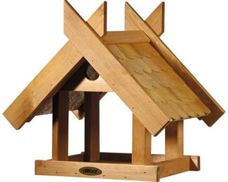 dobar Green Label Vogelhaus Blätterfall aus Holz für die Ständermontage Braun FSC-zertifiziert – Bild 1 von 7