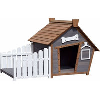 Produktbild von Dobar Hundehütte aus Holz mit Spitzdach und seitlicher Veranda in Braun