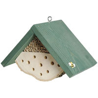 Produktbild von Dobar Insektenhotel aus Holz als Nisthilfe für Wildbienen in Grün 22 x 14 x 15 cm