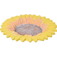 Produktbild von dobar Insektentränke Fiore Vogelbad und Bienentränke aus Keramik Gelb 30,5 x 30,5 x 4 cm