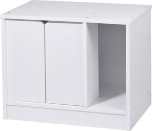 Produktbild von dobar Katzenschrank mit Höhle aus Holz in Weiß 59x39x48cm Möbel-Toilette