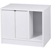 Produktbild von dobar Katzenschrank mit Höhle aus Holz in Weiß 59x39x48cm Möbel-Toilette