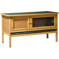 Produktbild von Dobar Klassischer Kleintierstall aus imprägniertem FSC Nadelholz mit Zinkwanne und Ruheraum für Kaninchen und Meerschweinchen 115 x 45 x 66 cm