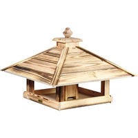 Produktbild von DOBAR Lumbre Vogelfutterhaus aus Kiefer Holz FSC geflammt braun 50 x 50 x 36 cm