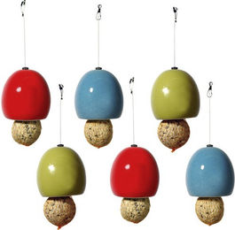 DOBAR Luxus-Vogelhaus aus Keramik und Edelstahl für Wildvögel in bunt – Bild 1 von 2