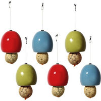 Produktbild von DOBAR Luxus-Vogelhaus aus Keramik und Edelstahl für Wildvögel in bunt