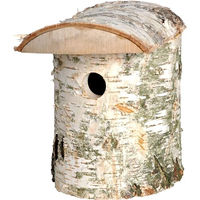 Produktbild von dobar Meisenkasten aus FSC-zertifiziertem Holz für Wildvögel in Natur und Weiß