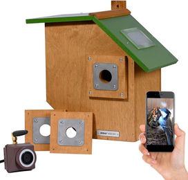 Produktbild von dobar Meisenkasten Brunhilde Nistkasten mit Kamera und App aus FSC Holz für Wildvögel