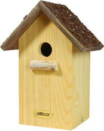 DOBAR Nistkasten aus Holz mit Flachdach in Braun 19,5 x 27 x 14,5 cm – Bild 1 von 2