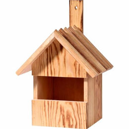 dobar Nistkasten Halbhöhle aus Holz geflammt für Wildvögel und Meisen Braun – Bild 1 von 12
