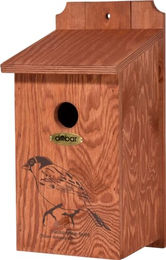 dobar Nistkasten Haussperling aus Holz für Wildvögel Braun – Bild 1 von 13