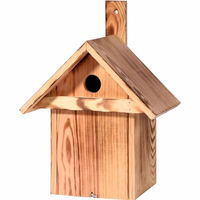 Produktbild von dobar Nistkasten Meisenkasten aus Holz mit Spitzdach und Anflugleiste geflammt braun
