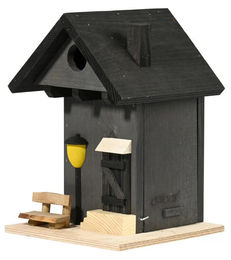 Produktbild von Dobar Nistkasten Onkel Bob aus Holz in Schwarz 18 x 18,5 x 26 cm