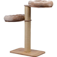 Produktbild von dobar Premium Katzen Kratzbaum Sleepy aus Holz in Cappuccino mit Sisal und Plüsch 40 x 100 x 90 cm
