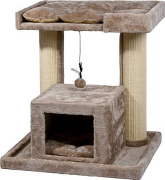 dobar Premium Katzen Kratzbaum Softy aus Holz mit FSC zertifiziertem Material in Cappuccino 60 x 64 x 70 cm – Bild 1 von 4