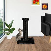 Produktbild von dobar Scratchy Katzen-Kratzbaum aus Holz in Schwarz XL mit FSC-zertifiziertem Material 55 x 55 x 80 cm