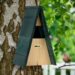 dobar VOBU Nistkasten Spitzdach für Rotkehlchen und Zaunkönig aus FSC Holz in Grün – Bild 1 von 5
