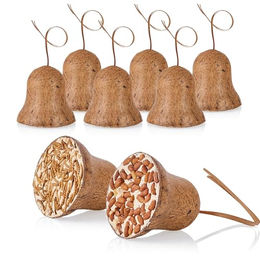 dobar Vogelfutterglocken 8er Set mit Nüssen und Mehlwürmern zum Aufhängen für Wildvögel - 8 x 250 g – Bild 1 von 13