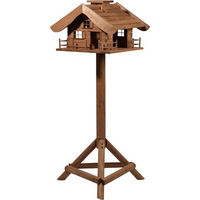 Produktbild von DOBAR Vogelfutterhaus aus Holz in Braun für Wildvögel